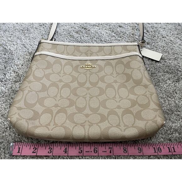 Coach Monogram Signature Shoulder Crossbody Bag Tan - Picture 12 of 12